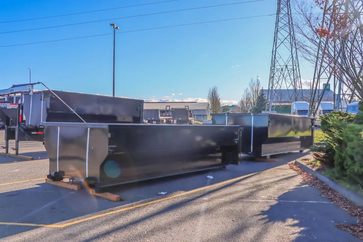 Roll-off dumpster ready for waste disposal at job site for Construction Dumpster Rental in Cumru